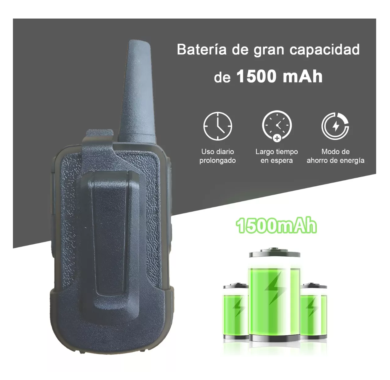 Foto 3 pulgar | Intercomunicador Inalámbrico Recargable De 2 Piezas Negro