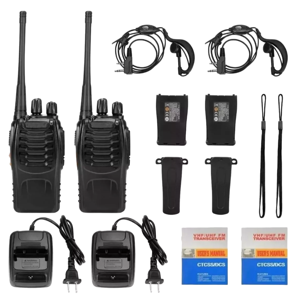 Radio Walkie Talkie Comunicador Bf-888s 2 Pack Portatiles Negro