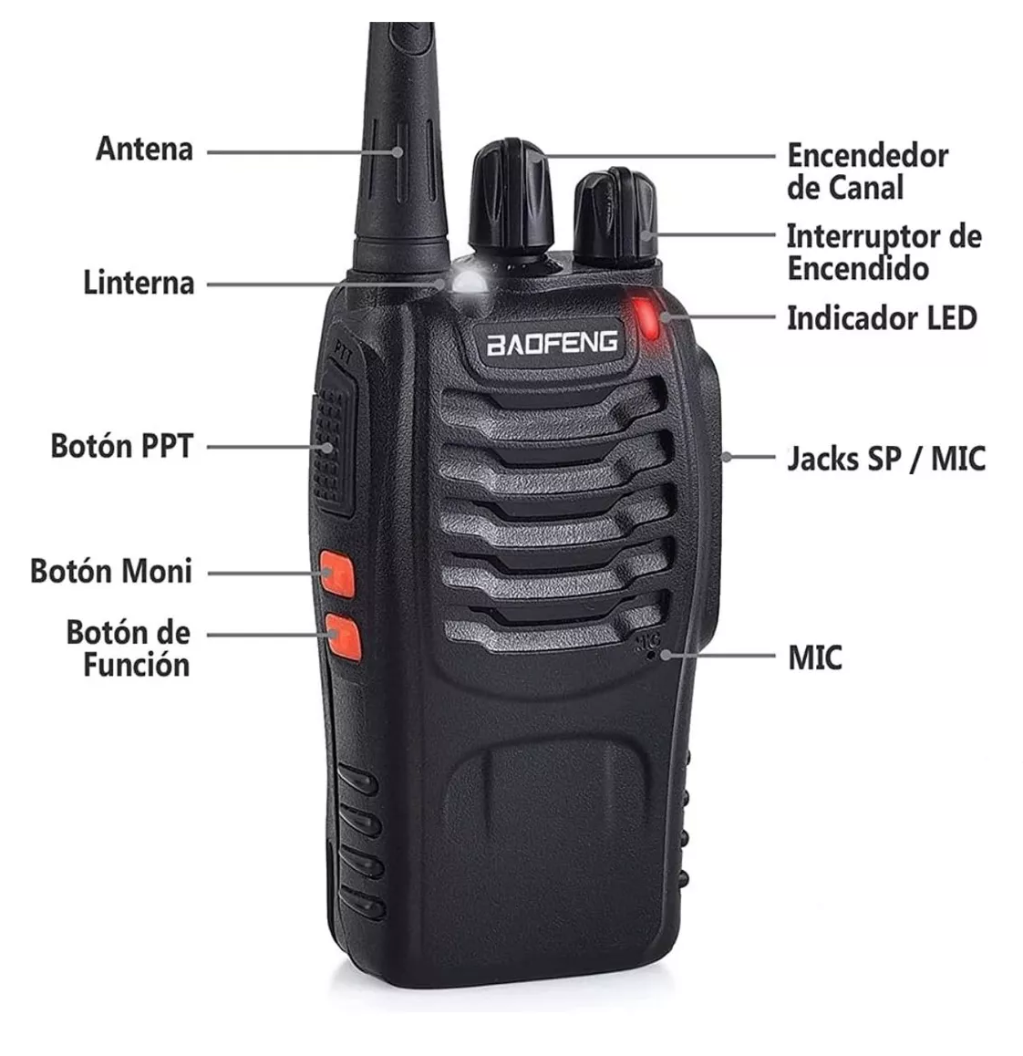 Foto 3 pulgar | Radio Walkie Talkie Comunicador Bf-888s 2 Pack Portatiles Negro