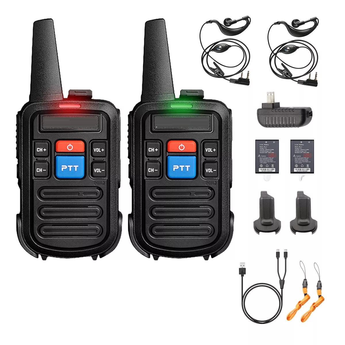 Foto 2 pulgar | 2 Radios Walkie Talkie Usb Recargable 99 Canales Mini 5km Eo Safe Imports Esi-15233 Negro