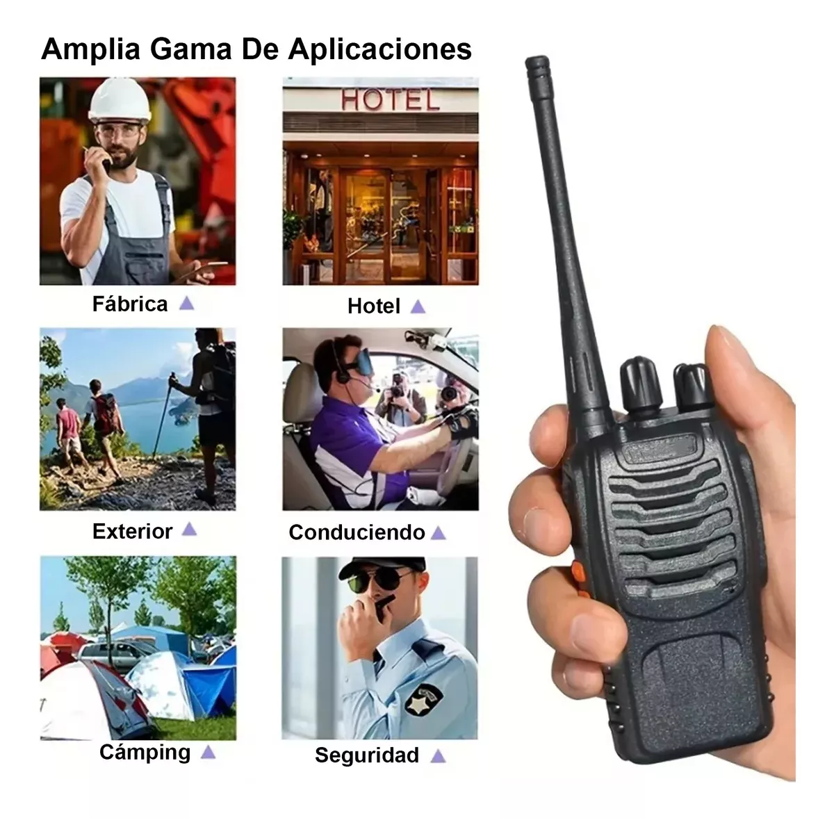 Foto 3 pulgar | Kit De 6 Radios Walkie-talkies Uhf Manos Libres Eo Safe Imports Esi-16156 Negro