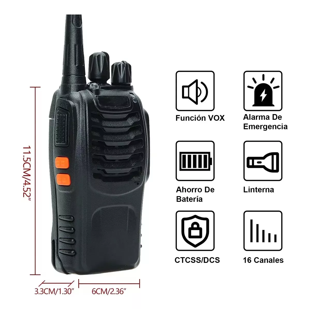 Foto 4 pulgar | Kit De 6 Radios Walkie-talkies Uhf Manos Libres Eo Safe Imports Esi-16156 Negro