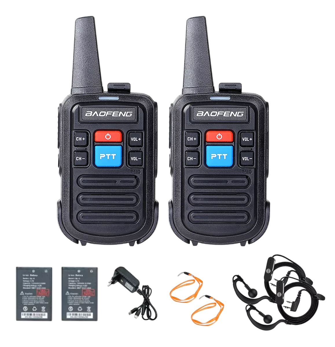 Radios Walkie Recargables Usb Baofeng Bf-c50 - 2 Piezas Negro