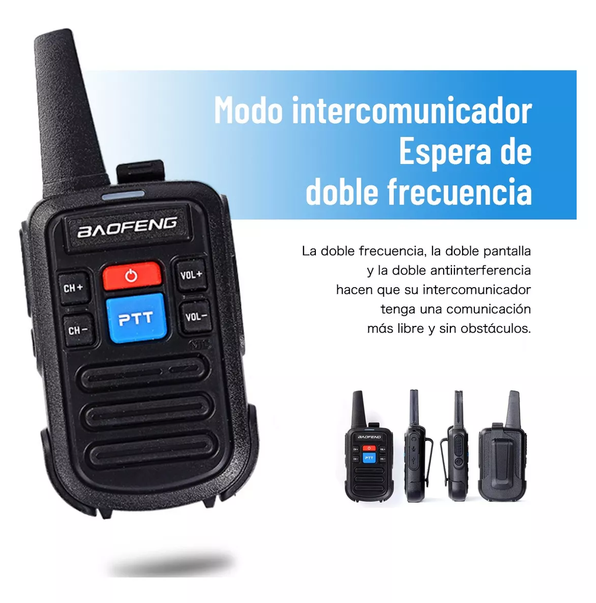 Foto 3 pulgar | Radios Walkie Recargables Usb Baofeng Bf-c50 - 2 Piezas Negro