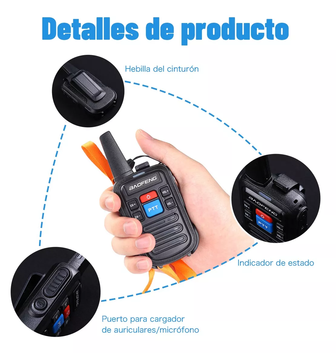 Foto 5 pulgar | Radios Walkie Recargables Usb Baofeng Bf-c50 - 2 Piezas Negro