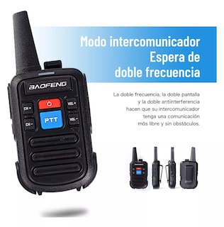 Foto 2 | Radios Walkie Recargables Usb Baofeng Bf-c50 - 2 Piezas Negro