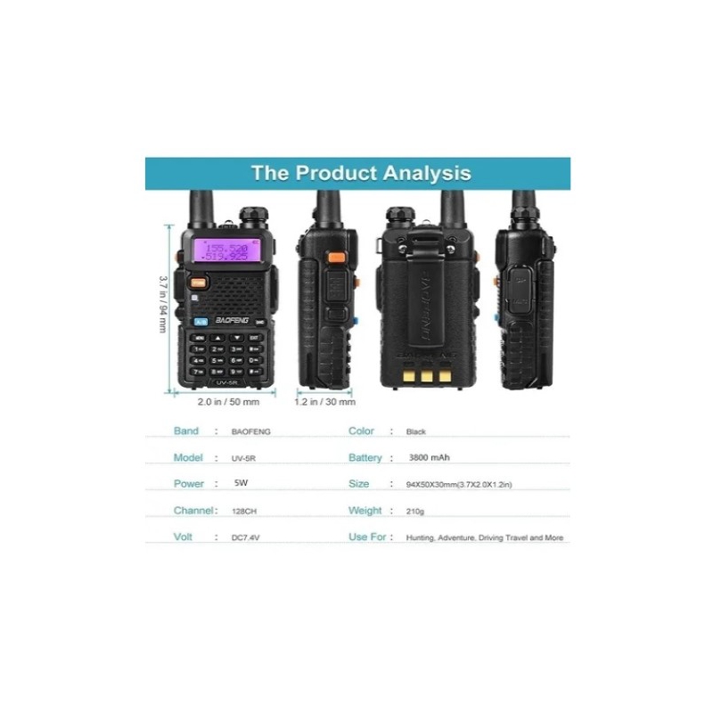 Foto 3 pulgar | Transmisor De Radio Walkie Talkie Baofeng Uv-5r 520 Mhz 3800 Mah - Venta Internacional.