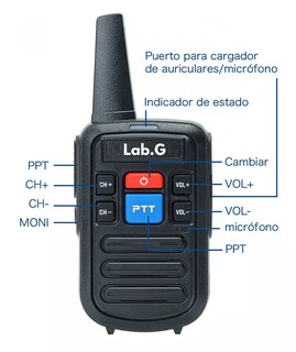 Foto 4 | Radios Walkie Lab.g Recargables Usb Baofeng Bf-c50 - 2 Piezas Negro
