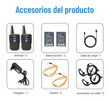 Foto 5 | Radios Walkie Lab.g Recargables Usb Baofeng Bf-c50 - 2 Piezas Negro