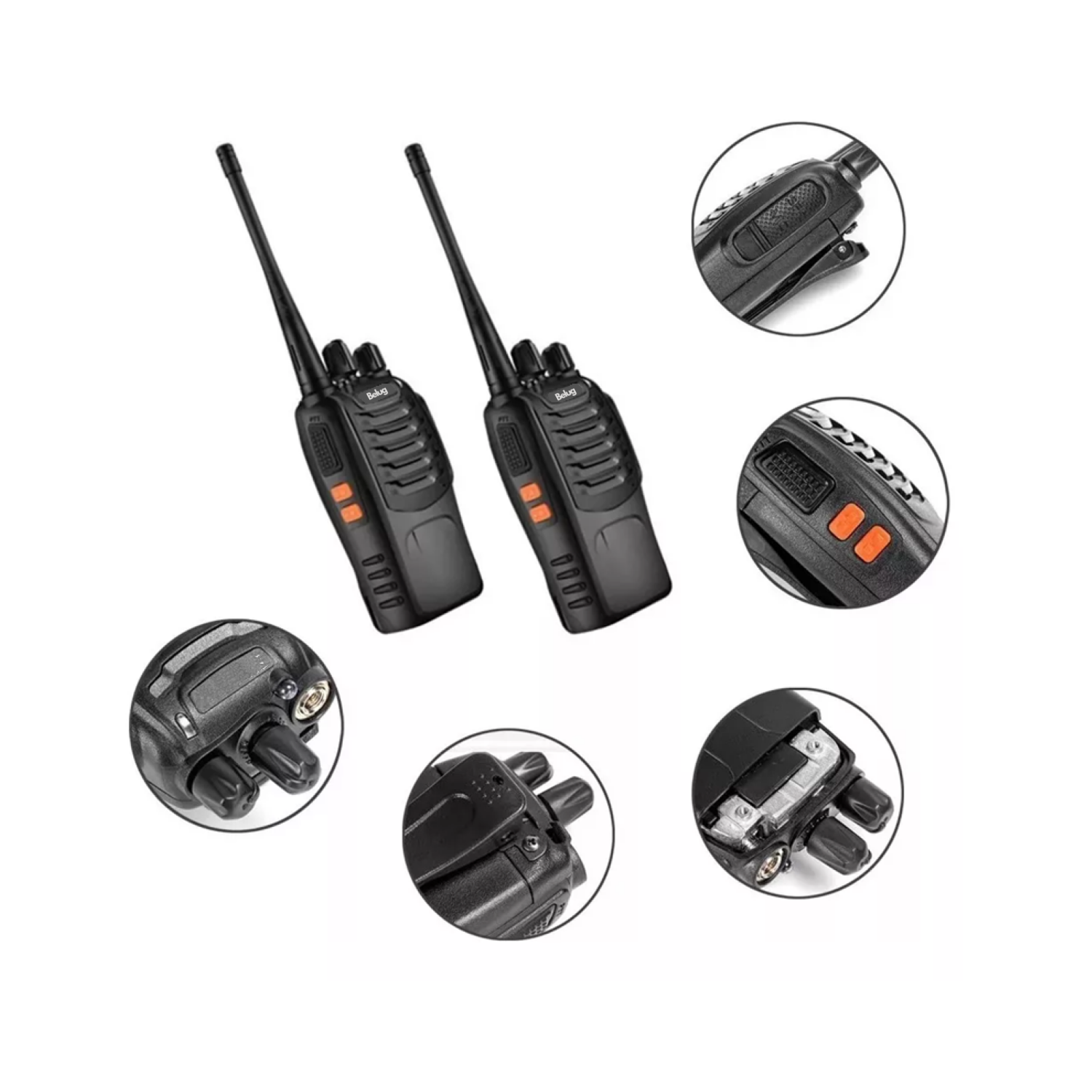 Foto 6 pulgar | Radios Belug Walkie Talkies Bf-888s Kit 2 Pc Manos Libres, Negros