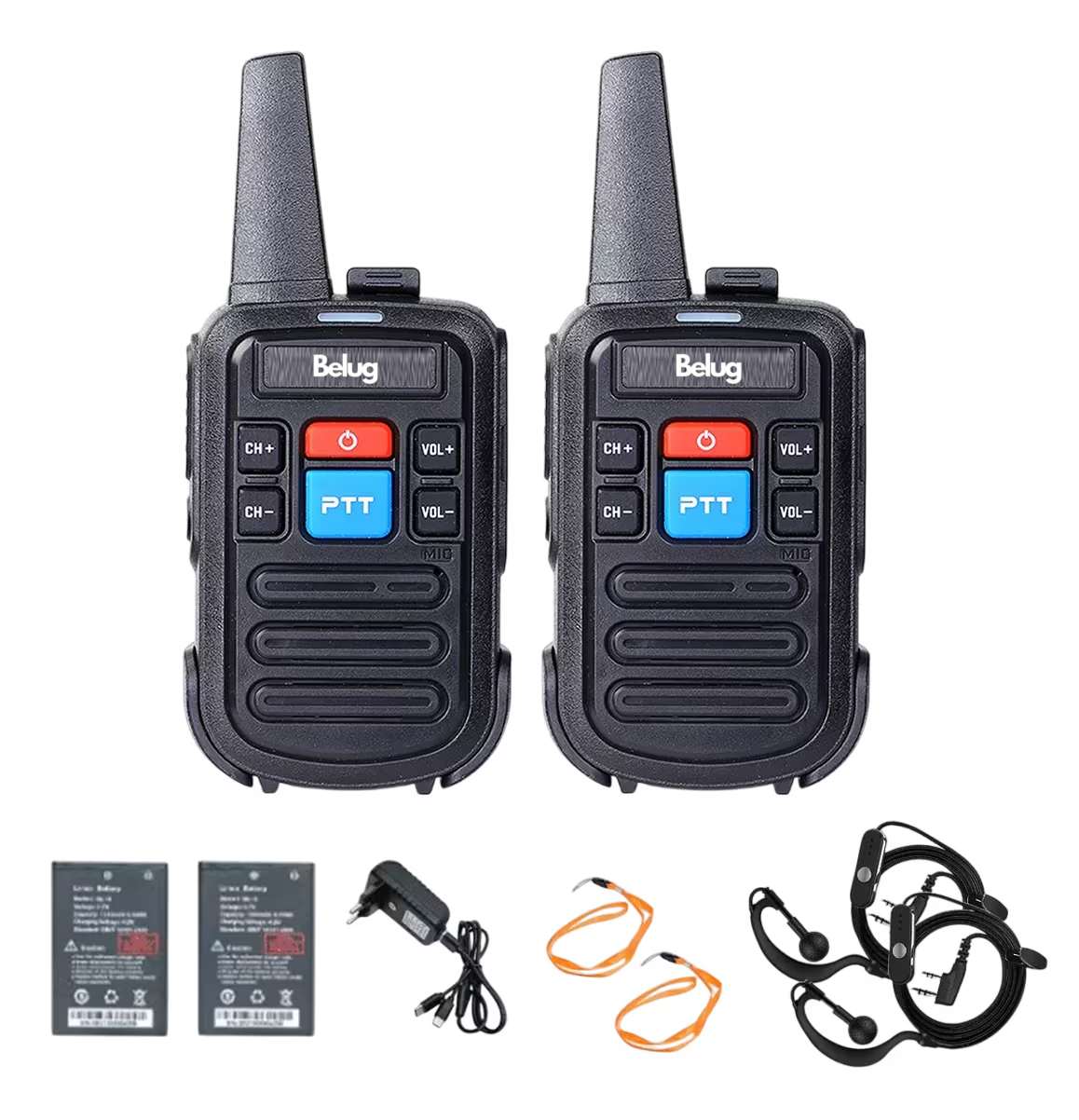 Radios Walkie Recargables Usb Belug - 2 Piezas Negro