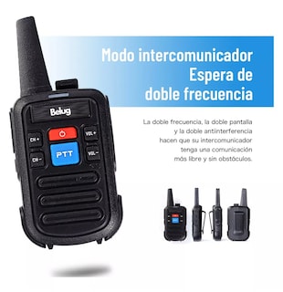 Foto 2 | Radios Walkie Recargables Usb Belug - 2 Piezas Negro