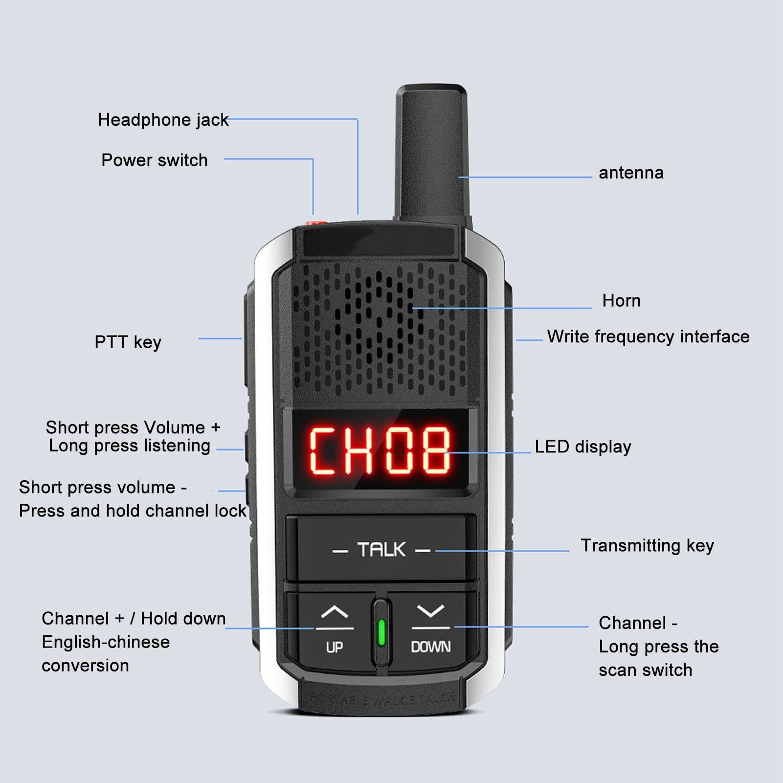 Foto 7 pulgar | Walkie Talkie Filfeel Inalámbrico 3 W 400-470 Mhz 5800 Mah 1-5 Km - Venta Internacional.