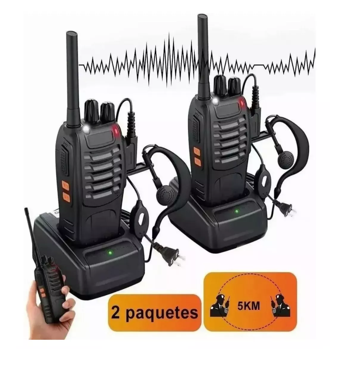 Foto 3 pulgar | Radio Walkie Talkie Comunicador Bf-888s 2 Pack Portatiles Negro