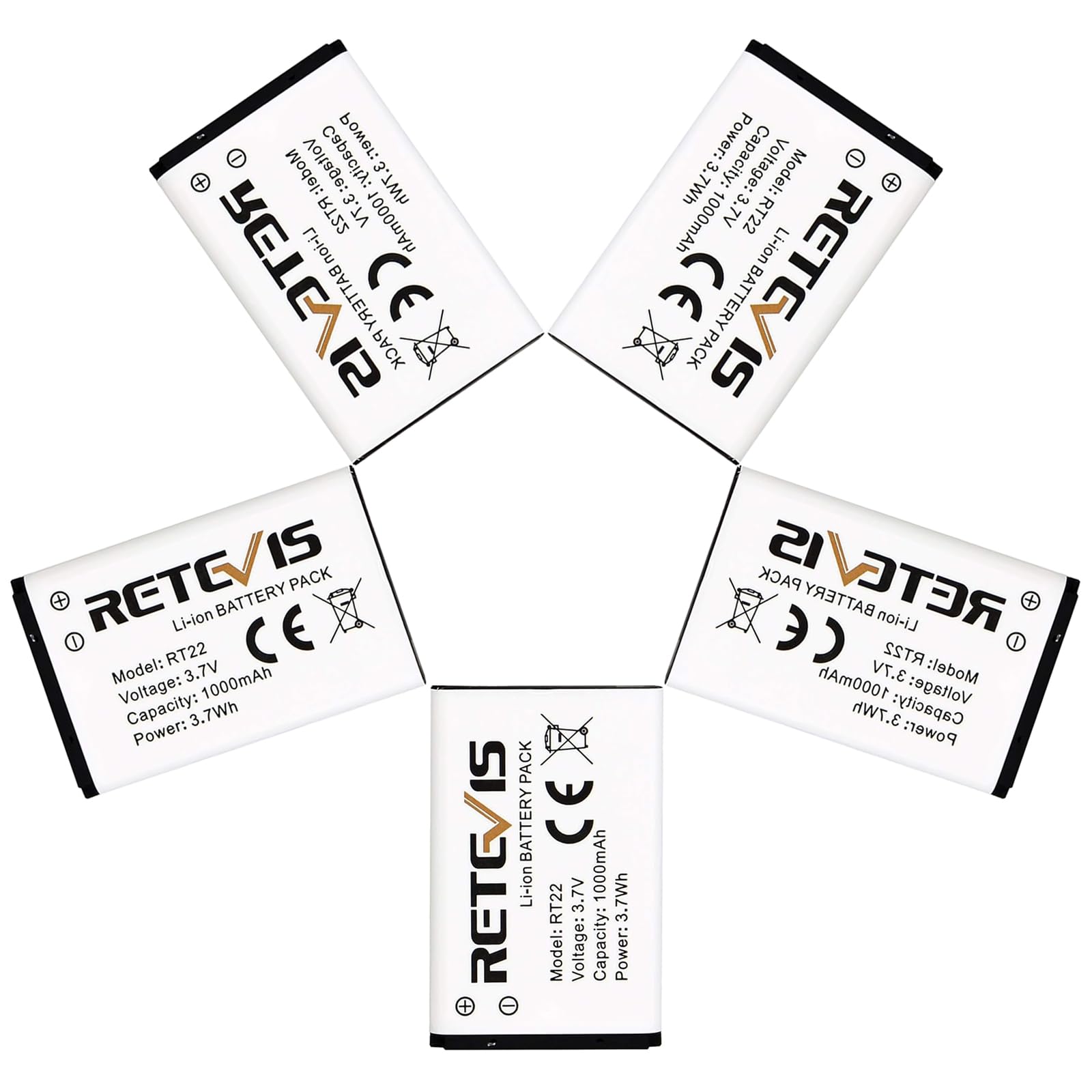 Foto 1 | Batería Retevis Rt22 Rt22s Rt15 Rt19 Original 1000 Mah 3,7 V - Venta Internacional.