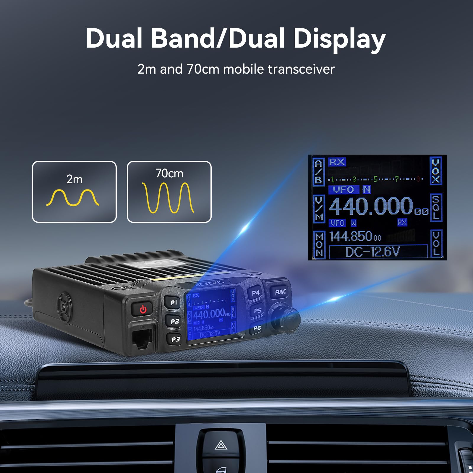 Foto 4 pulgar | Radio Radioaficionado Móvil Retevis Rt95 De Doble Banda Con Altavoz Doble - Venta Internacional.