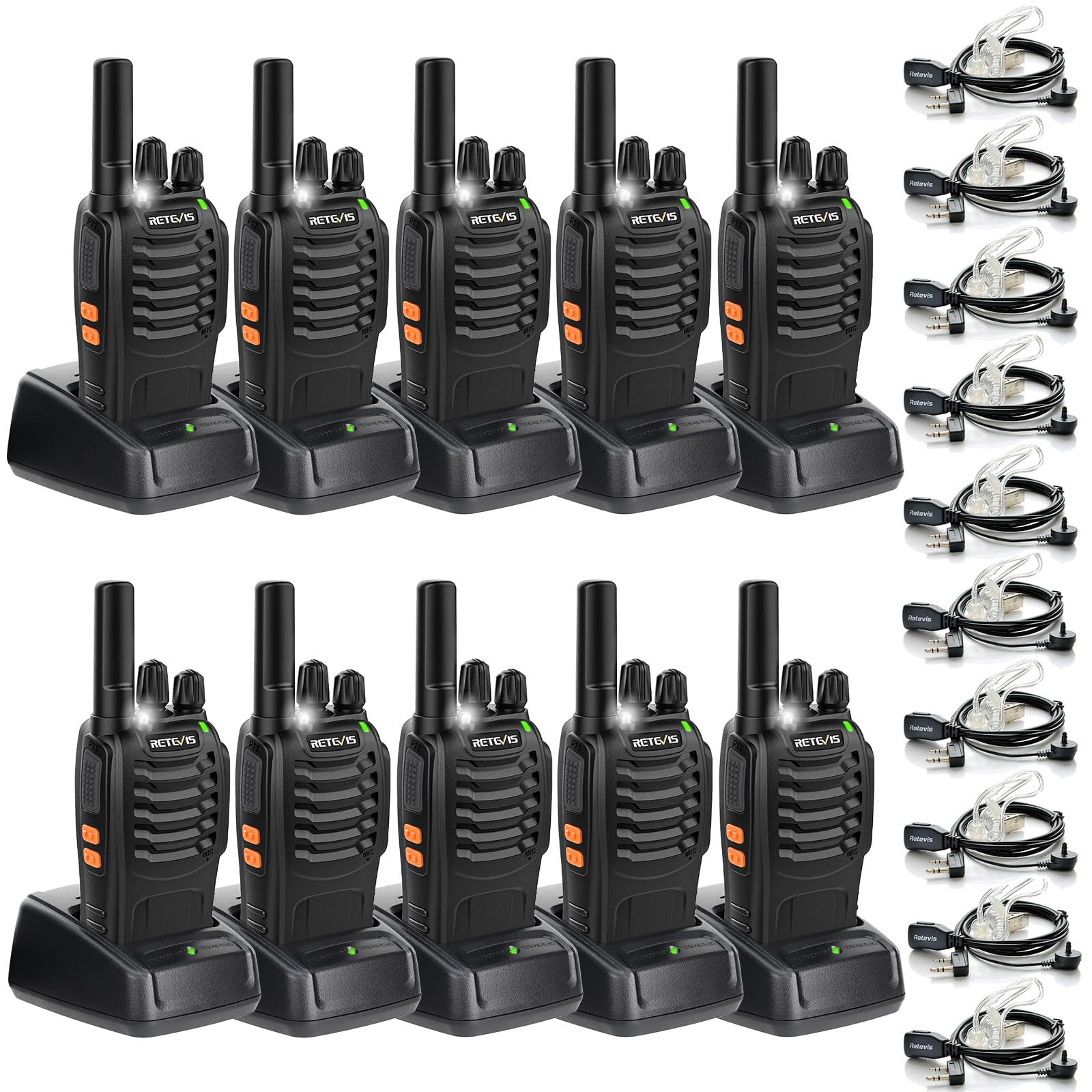 Foto 2 pulgar | Radios Walkie Talkies Retevis H-777 De 2 Vías Con Auricular (paquete De 10) - Venta Internacional.