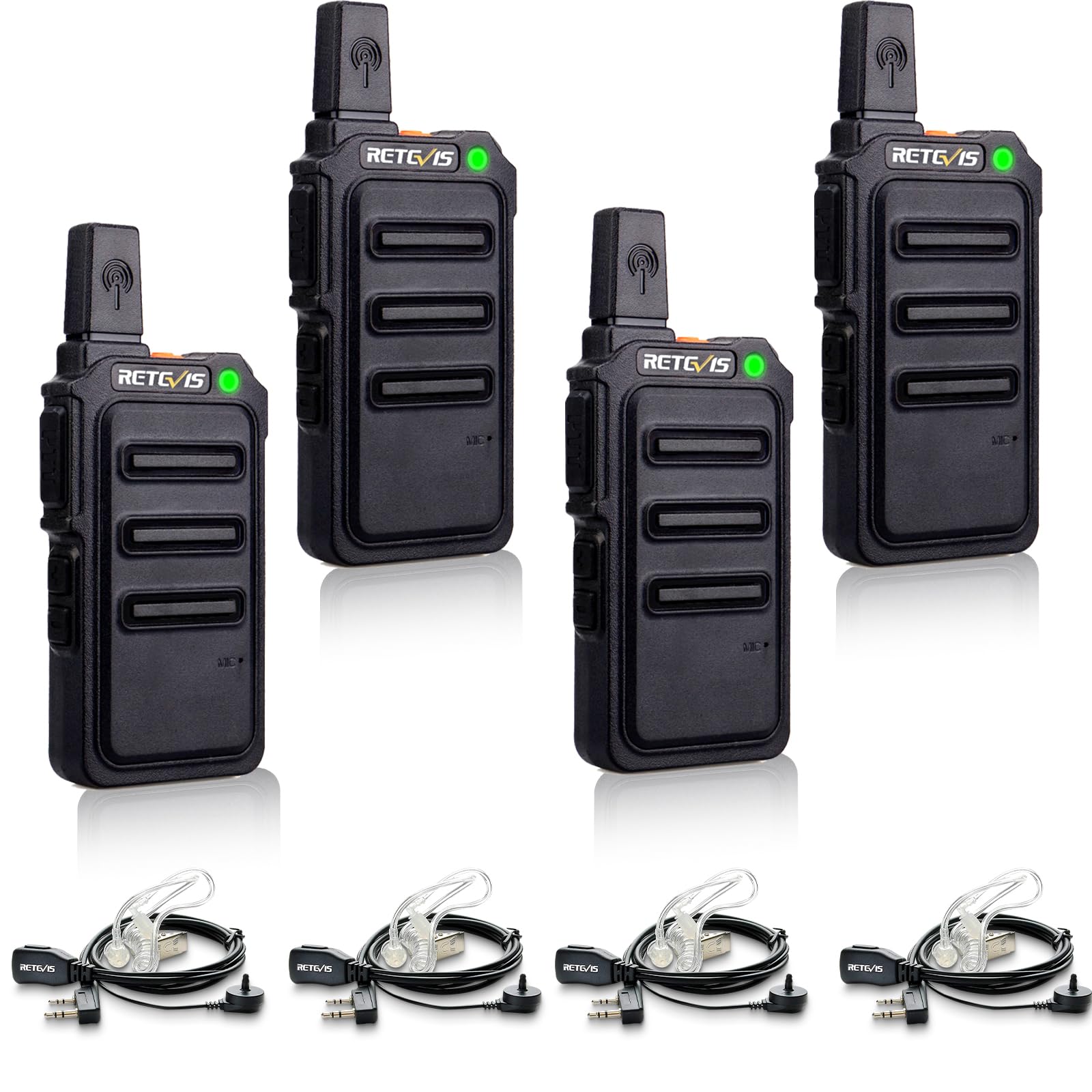 Foto 1 | Walkie Talkie Retevis Rt19 Con Micrófono, Largo Alcance 1300 Mah (paquete De 4) - Venta Internacional.