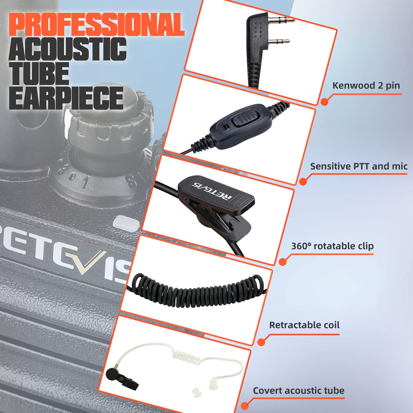 Foto 5 | Walkie Talkies Retevis H-777s Para Adultos Con Auricular Y Micrófono (10) - Venta Internacional.