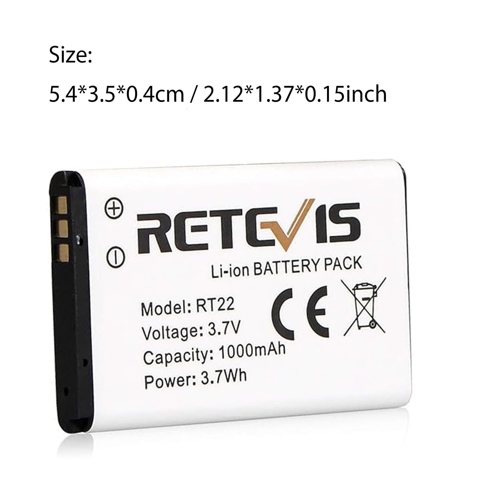 Foto 3 | Batería Retevis Rt22 Rt22s Rt15 Rt19 Original De Iones De Litio De 1000 Mah - Venta Internacional.