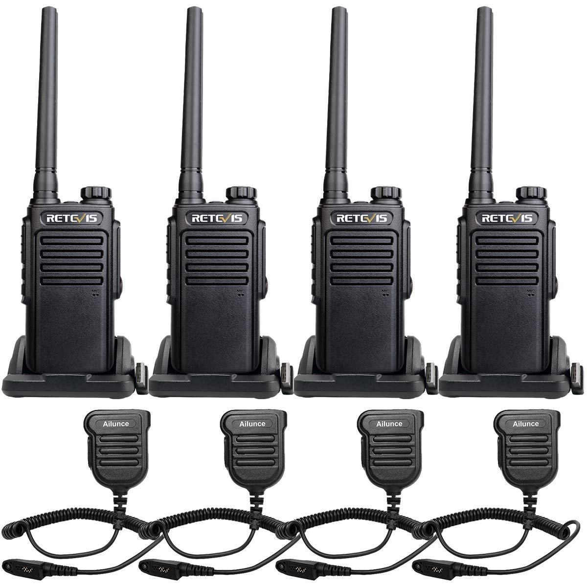 Radio Bidireccional Retevis Rt47 Impermeable Con Micrófono Ip67, Paquete De 4 Unidades - Venta Internacional. $6,647