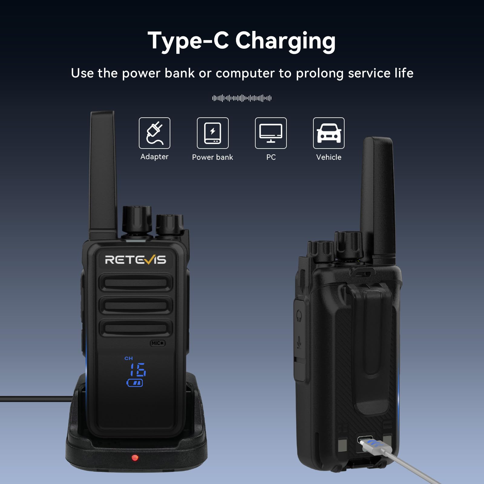 Foto 7 pulgar | Radio Bidireccional Retevis Rt68h Walkie Talkies Para Adultos (paquete De 2) - Venta Internacional.