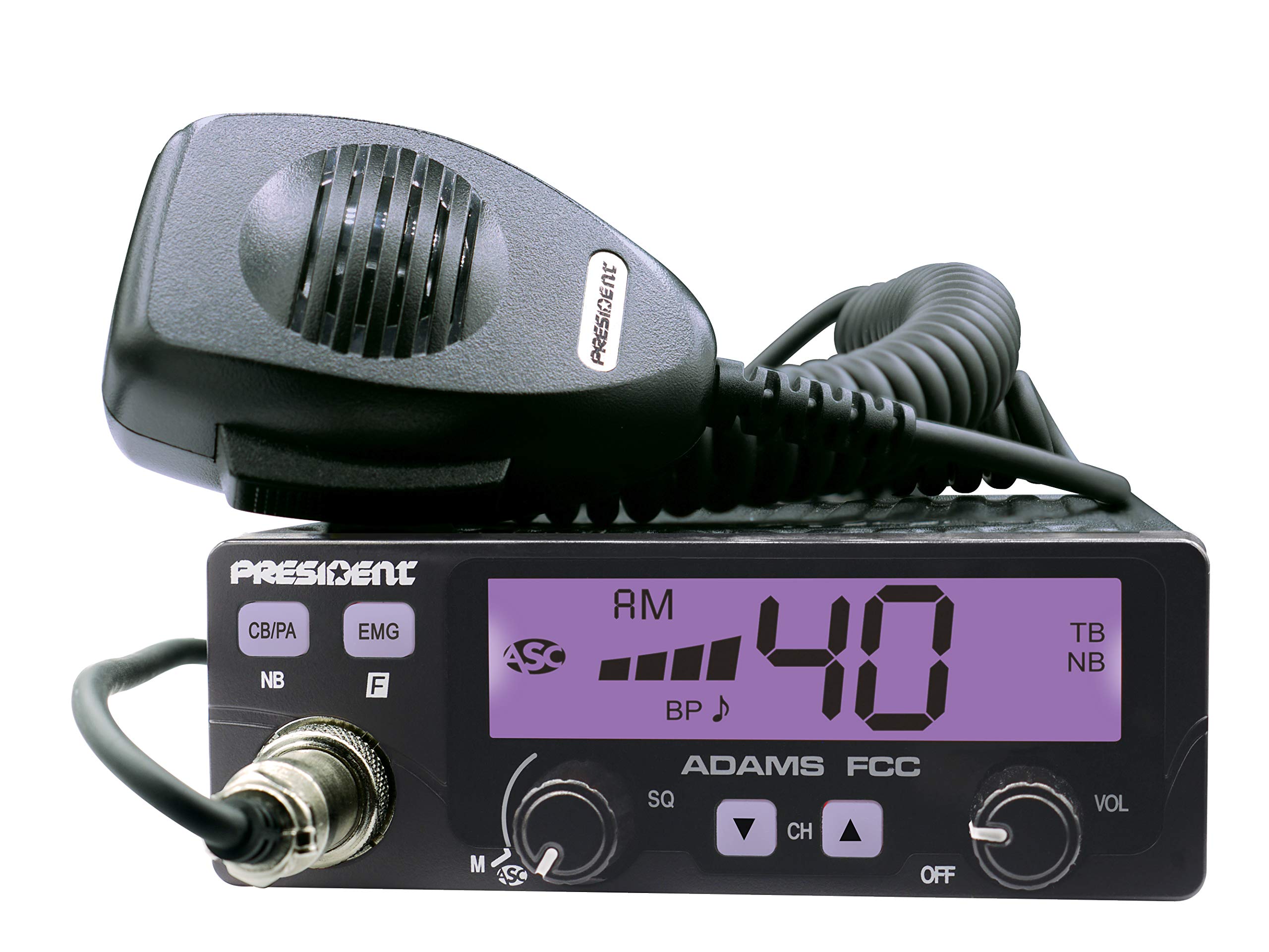 Foto 7 pulgar | Cb Radio President Adams Fcc Con Pantalla Lcd 7 Colores, 40 Canales - Venta Internacional.