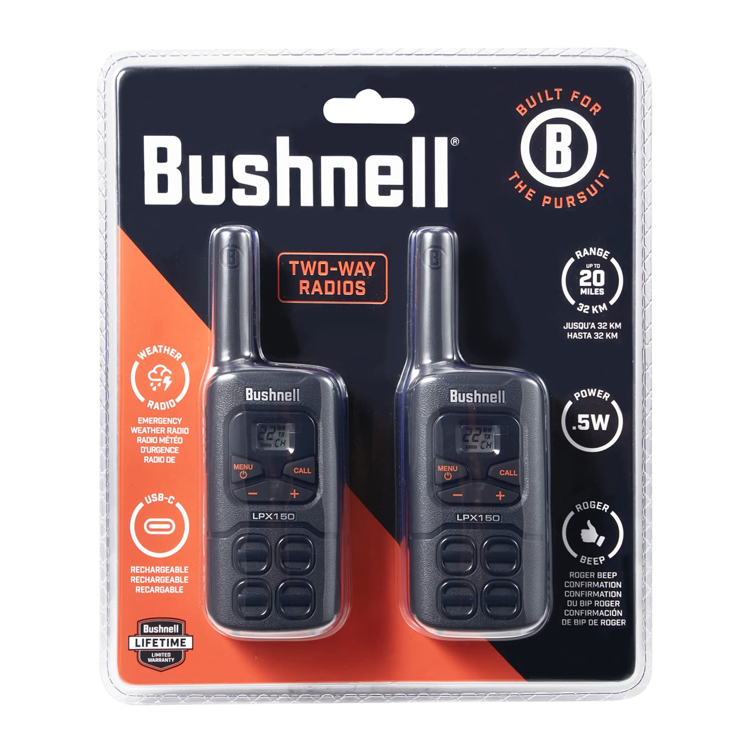 Foto 5 pulgar | Radio Walkie Talkies Bushnell Lpx150 De 2 Vías De Largo Alcance (paquete De 2) - Venta Internacional.