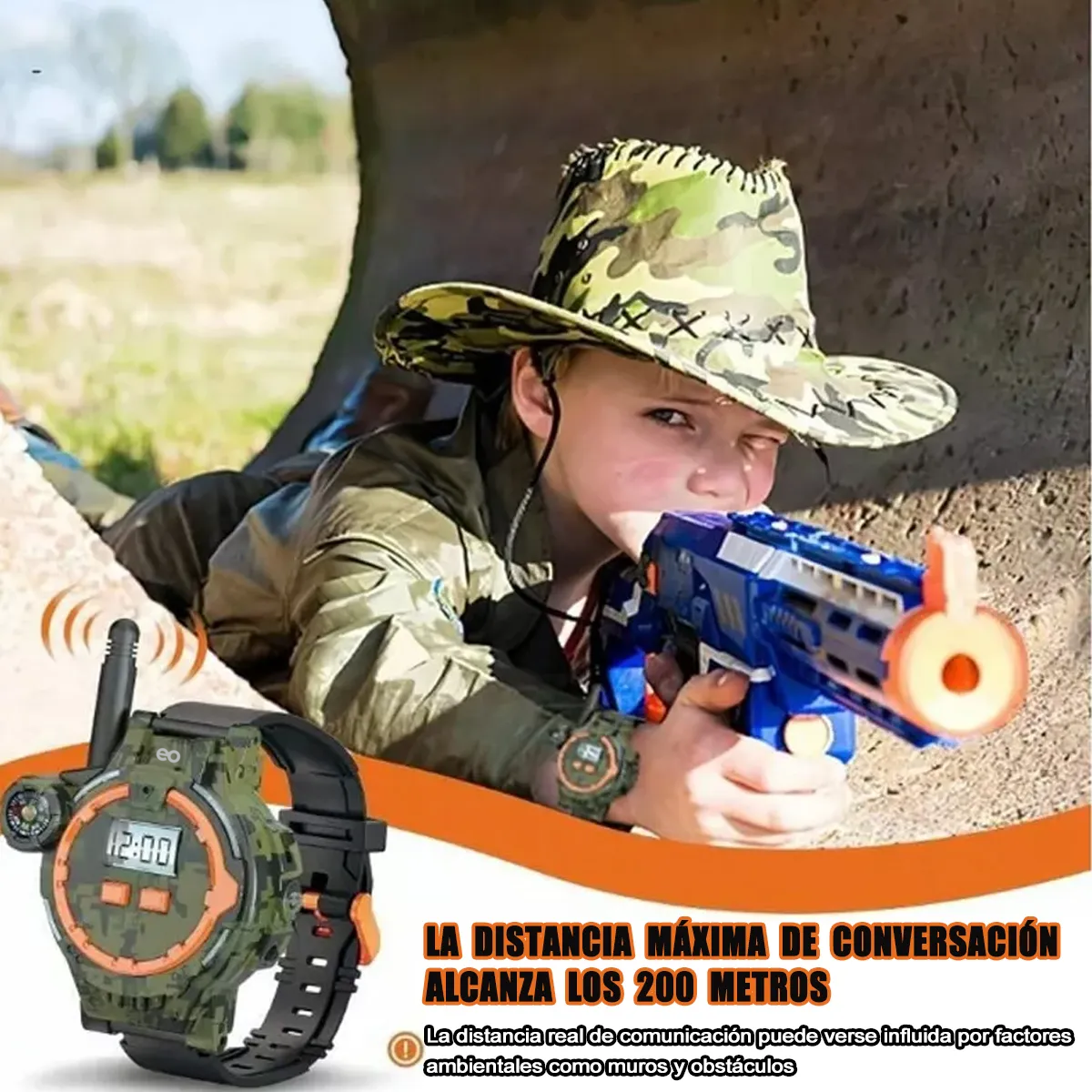 Foto 3 pulgar | Radios Walkie Talkies Niños Reloj De Pulsera 2 Piezas Eo Safe Imports Esi-19717 Multicolor
