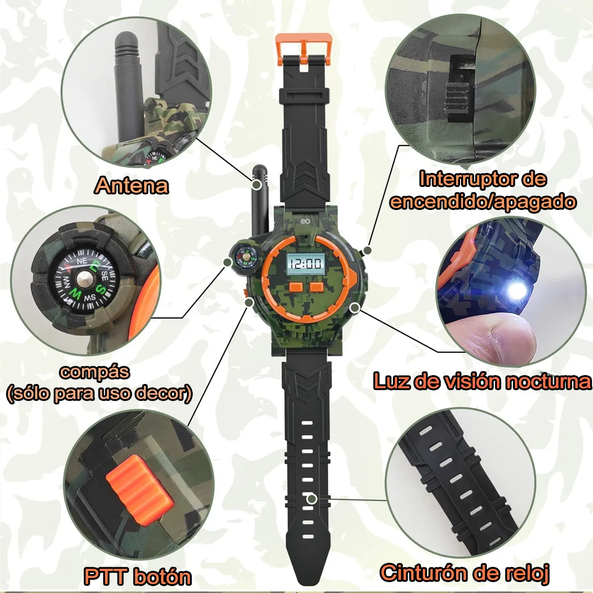 Foto 4 pulgar | Radios Walkie Talkies Niños Reloj De Pulsera 2 Piezas Eo Safe Imports Esi-19717 Multicolor