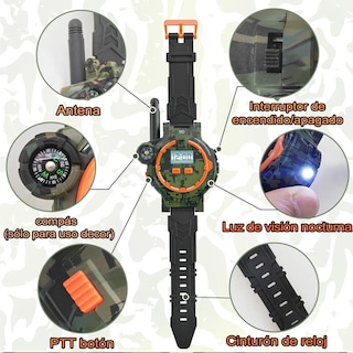 Foto 3 | Radios Walkie Talkies Niños Reloj De Pulsera 2 Piezas Eo Safe Imports Esi-19717 Multicolor