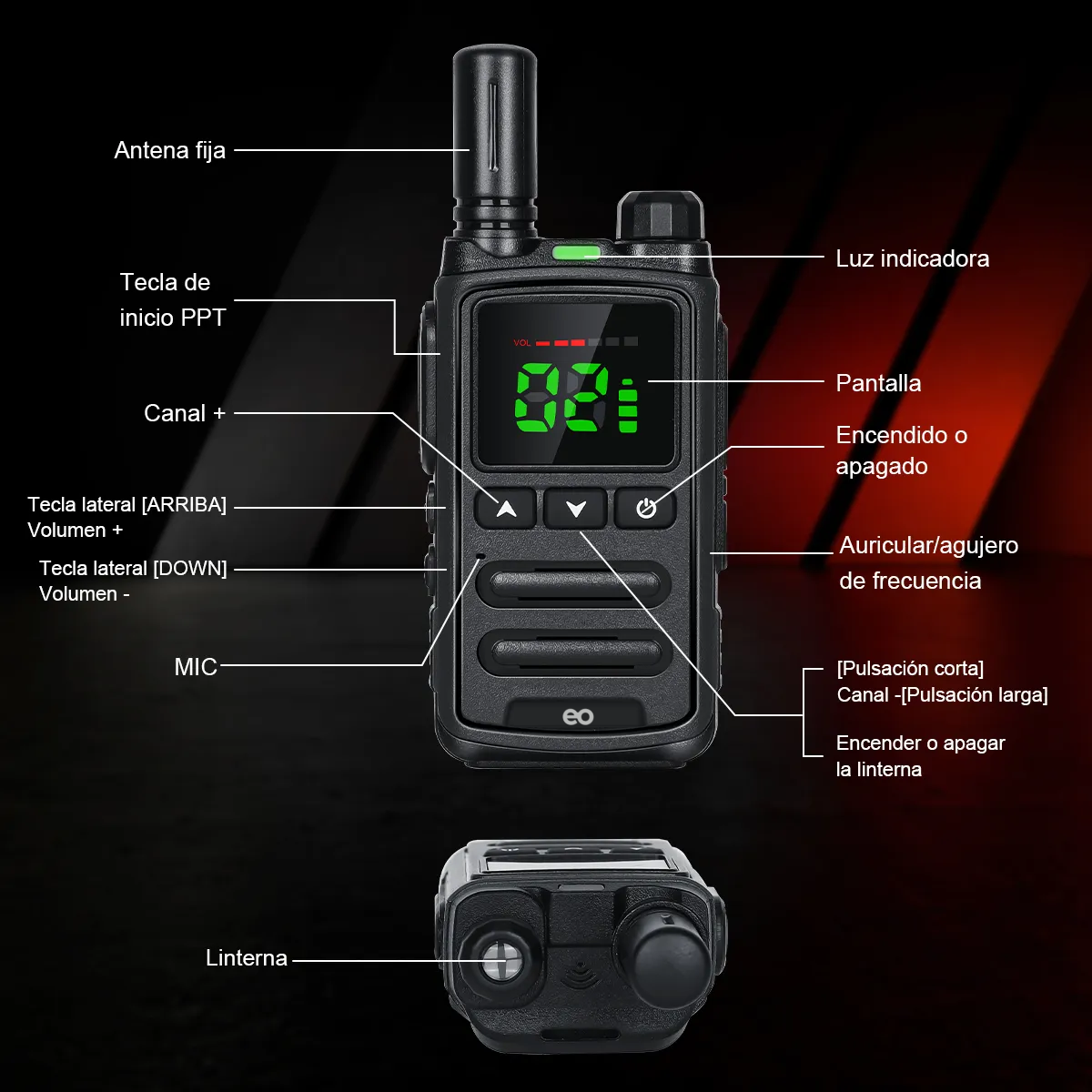 Foto 3 pulgar | 2 Radios Walkie Talkie Usb Recargable 16 Canales 5km Eo Safe Imports Esi-19716 Negro