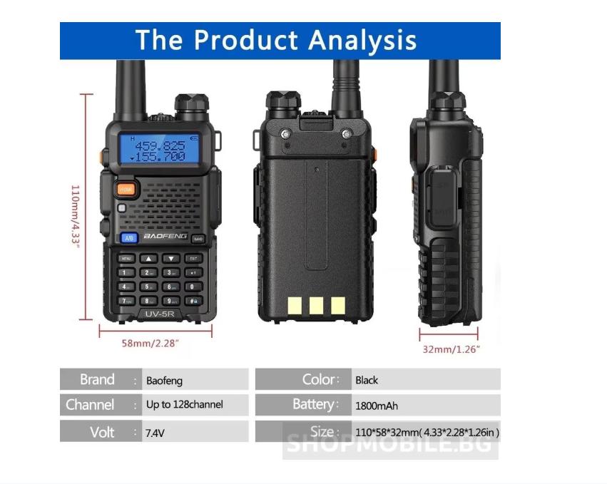Foto 5 | Estación De Radio Inalámbrica Portátil Baofeng Uv-5r 8w 128 Canales - Venta Internacional.
