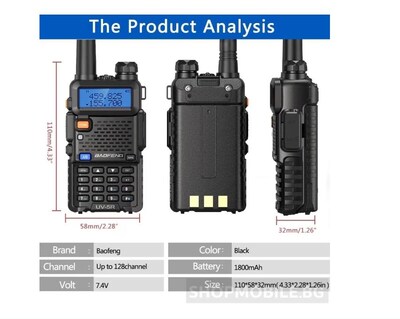 Foto 5 | Estación De Radio Inalámbrica Portátil Baofeng Uv-5r 8w 128 Canales - Venta Internacional.