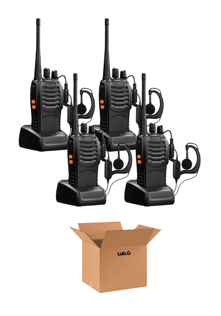 Foto 1 | Radios Walkie Talkies Lab.G con Manos Libres Negro 4 Unidades