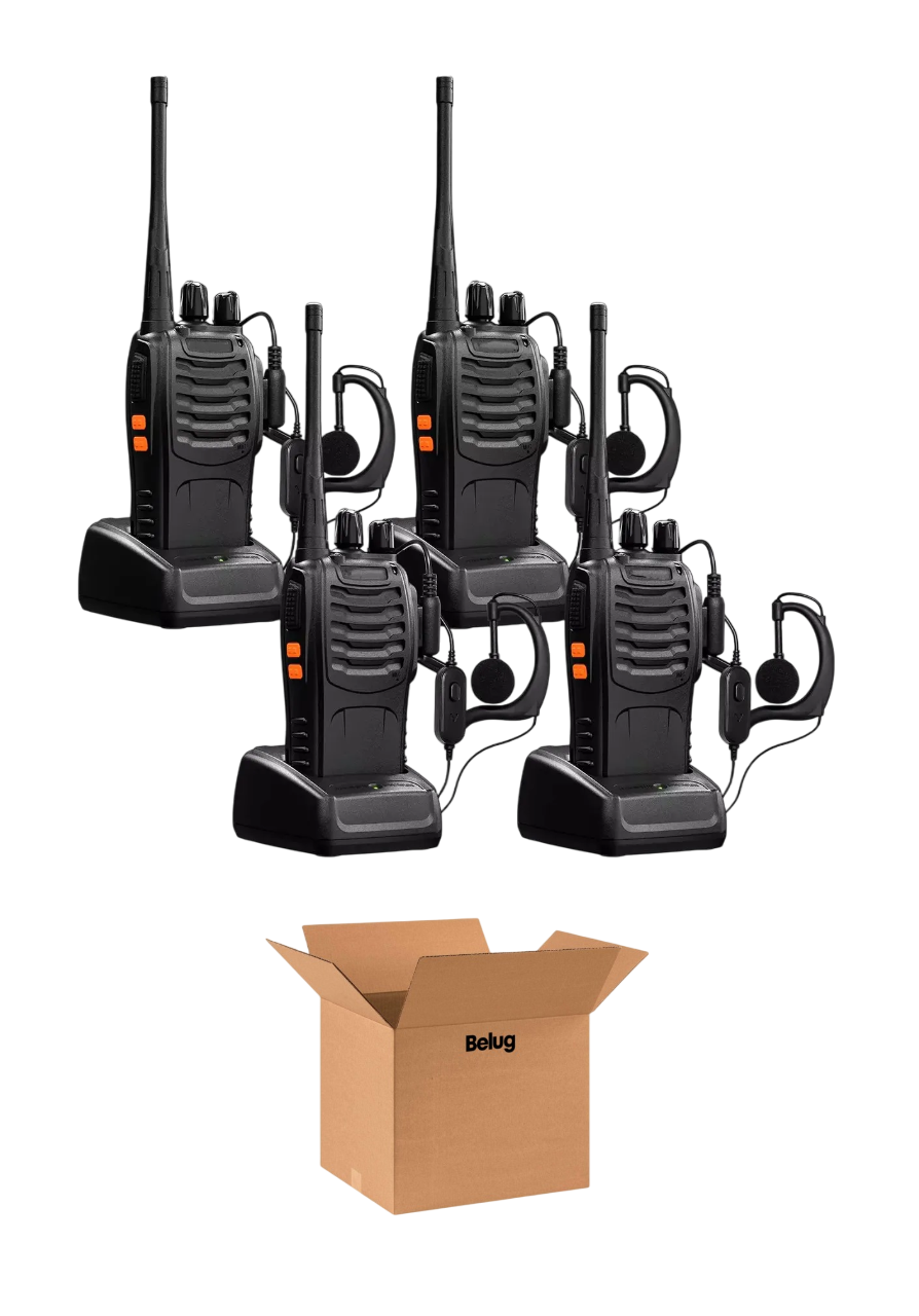 Foto 1 | Radios Walkie Talkies Manos Libres Negro 4 Piezas