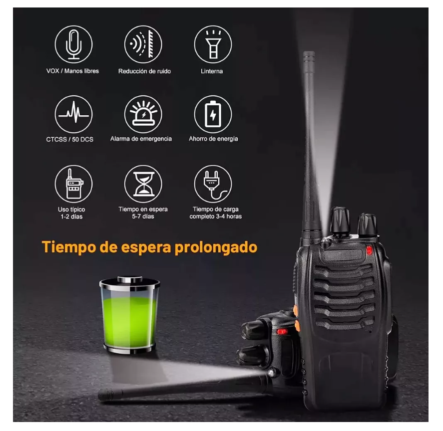 Foto 5 pulgar | 2 Radios -888s Walkie Talkie Uhf Manos Libres 2 Vias