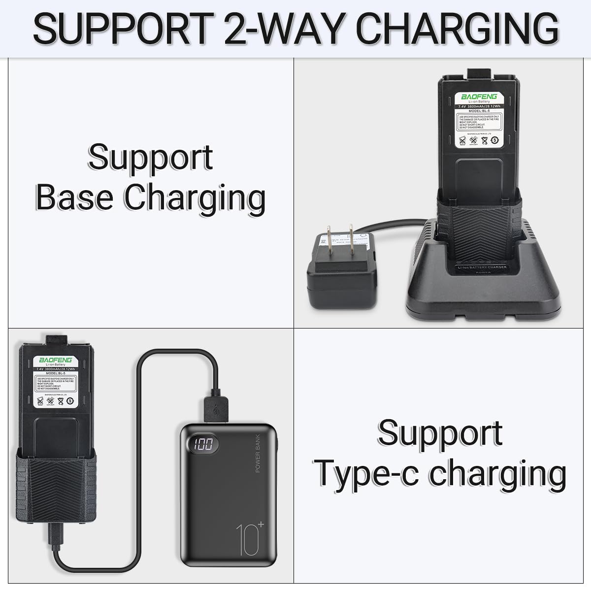 Foto 4 | Batería Baofeng Uv-5r 3800 Mah Usb-c Para Radios Uv5r Bf-f8hp - Venta Internacional.