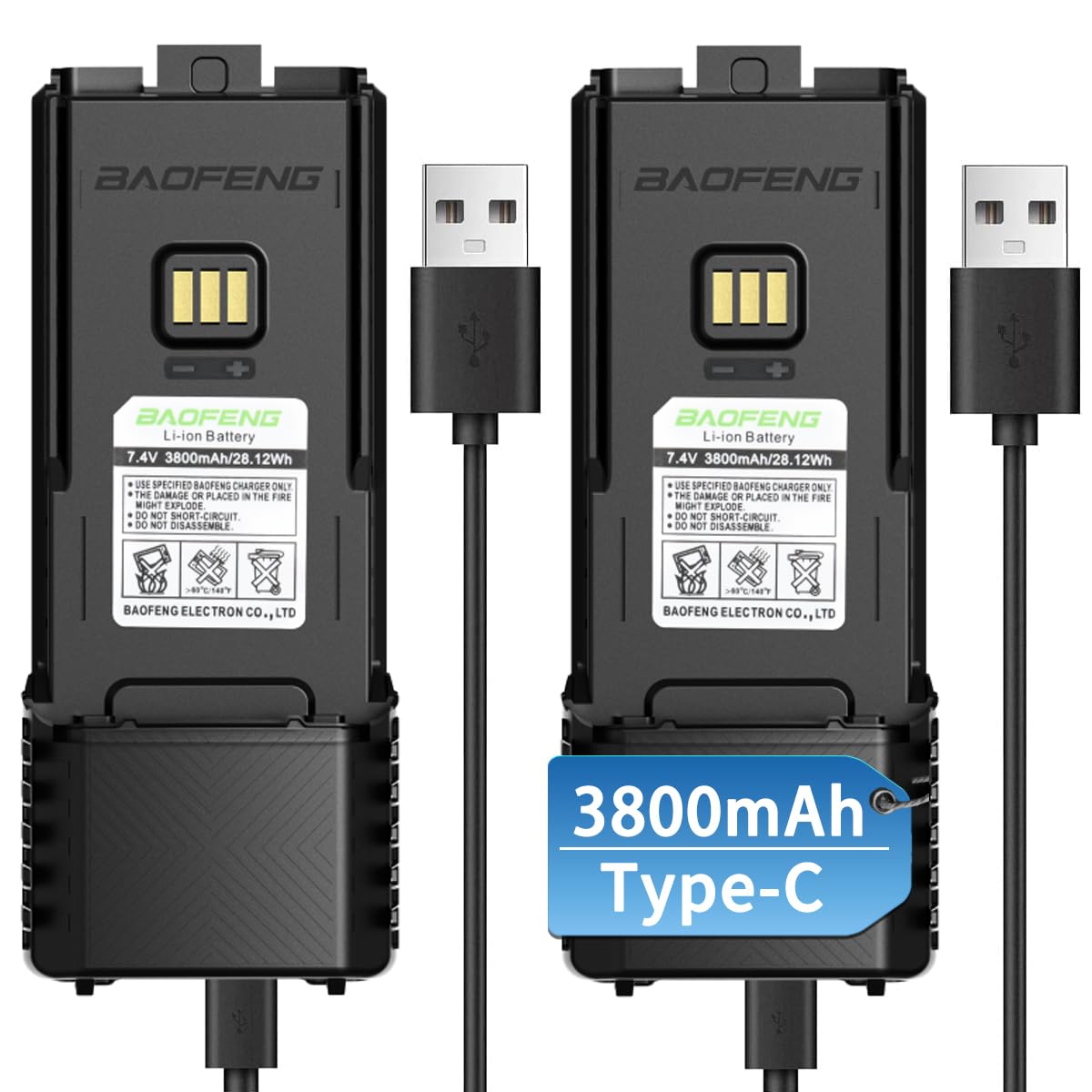 Foto 2 pulgar | Batería Baofeng Ar-5rm 3800 Mah Con Usb-c Para Radioaficionados  Paquete De 2 - Venta Internacional.