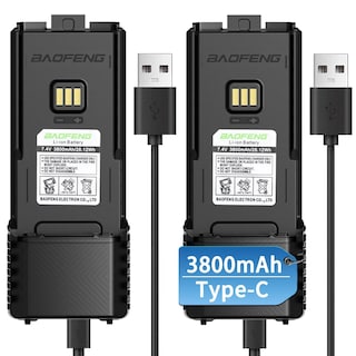 Foto 1 | Batería Baofeng Ar-5rm 3800 Mah Con Usb-c Para Radioaficionados Paquete De 2 - Venta Internacional.