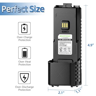 Foto 4 | Batería Baofeng Ar-5rm 3800 Mah Con Usb-c Para Radioaficionados Paquete De 2 - Venta Internacional.