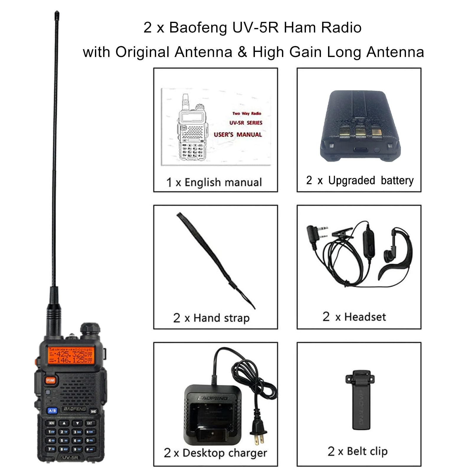 Foto 8 pulgar | Radio Ham Walkie Baofeng Uv-5r Portátil De Largo Alcance - Venta Internacional.