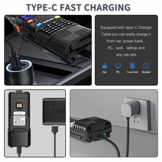 Foto 2 | Batería Recargable 3800 Mah Con Usb-c Para Baofeng Ar-5rm - Venta Internacional.