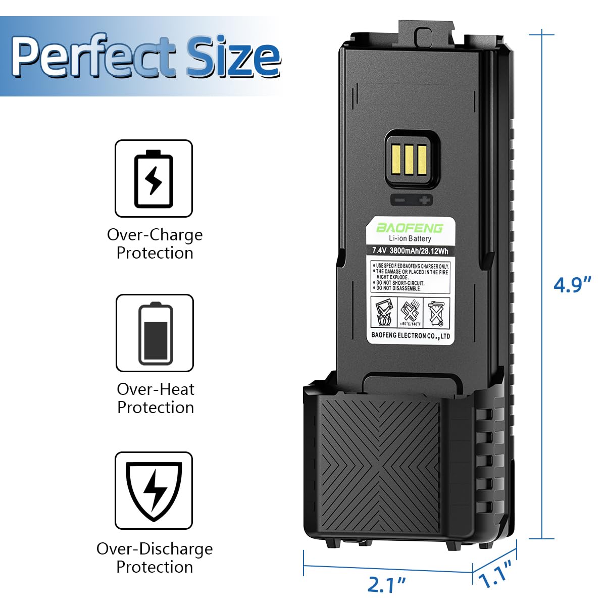 Foto 8 pulgar | Batería Recargable 3800 Mah Con Usb-c Para Baofeng Ar-5rm - Venta Internacional.