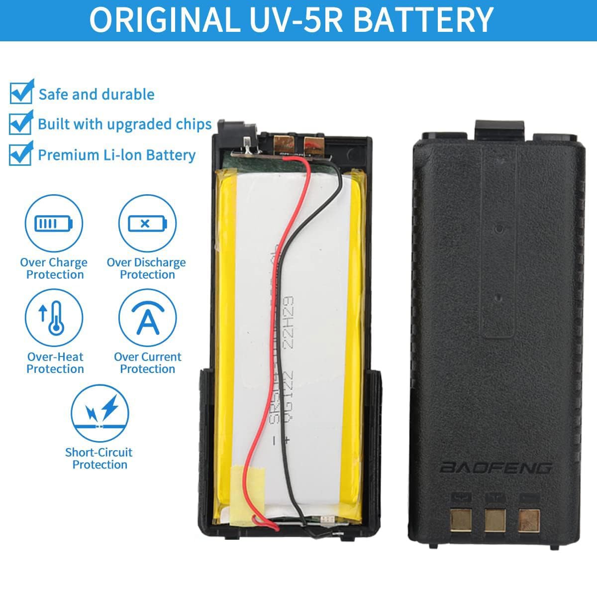 Foto 2 | Batería Baofeng Uv-5r 3800 Mah Bl-5 Extendida Para Radioaficionados - Venta Internacional.