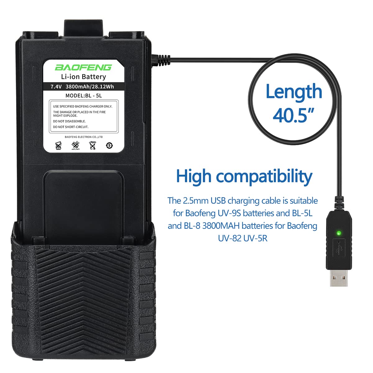 Foto 5 | Batería Baofeng Uv-5r 3800 Mah Bl-5 Extendida Para Radioaficionados - Venta Internacional.