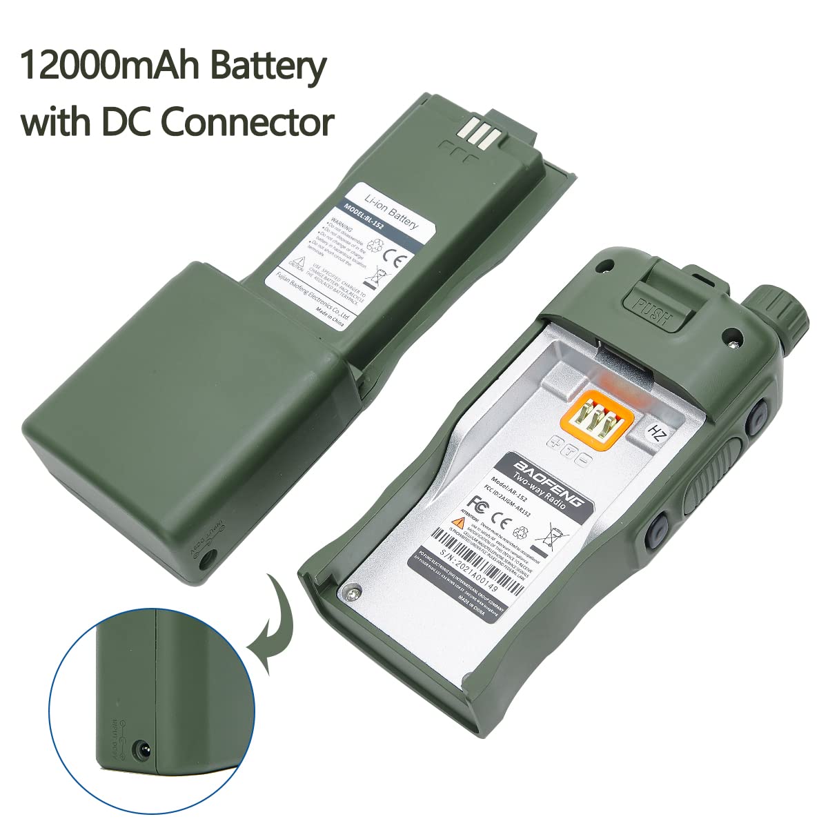 Foto 5 pulgar | Batería Baofeng Ar-152 Bl-152 Li-ion 12000 Mah Para Walkie Talkie - Venta Internacional.