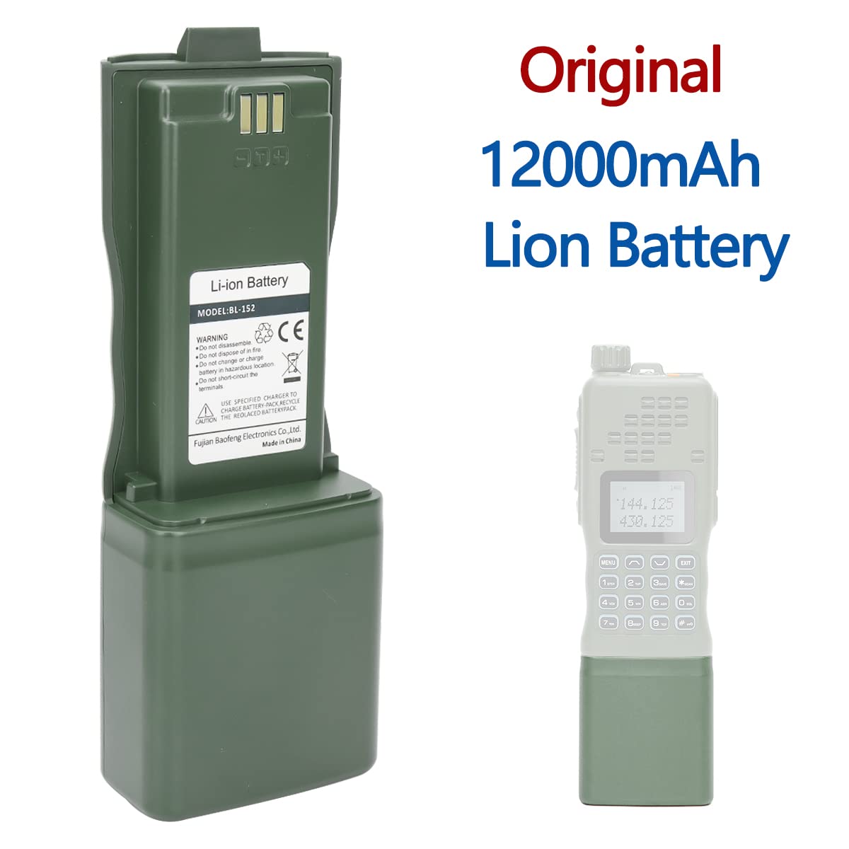 Foto 7 pulgar | Batería Baofeng Ar-152 Bl-152 Li-ion 12000 Mah Para Walkie Talkie - Venta Internacional.