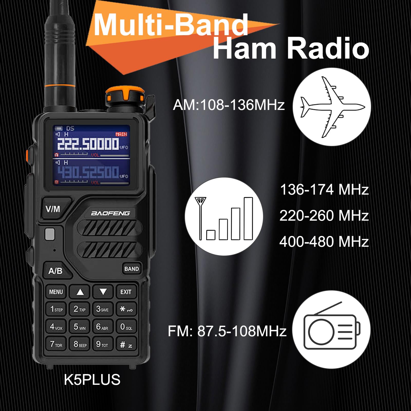 Foto 2 | Ham Radio Portátil Baofeng K5 Plus De Triple Banda De Largo Alcance - Venta Internacional.