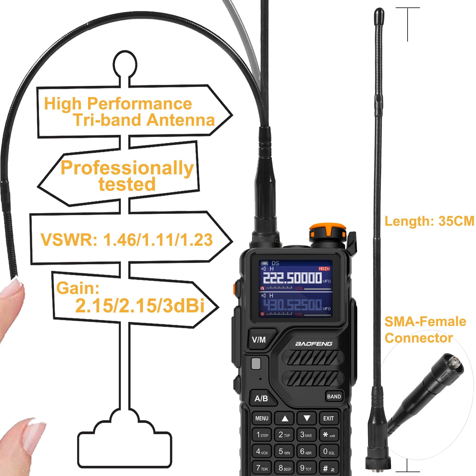 Foto 6 | Ham Radio Portátil Baofeng K5 Plus De Triple Banda De Largo Alcance - Venta Internacional.